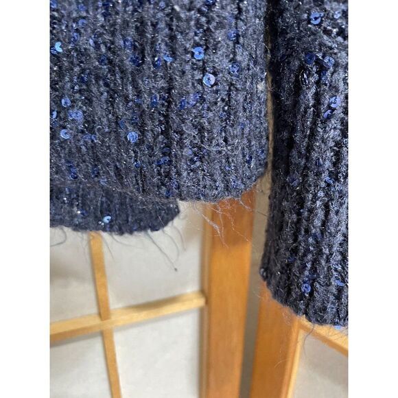 Chico'sâSzâ1Â (8)âBlue/GrayâGlitterâSweater - Picture 3 of 14